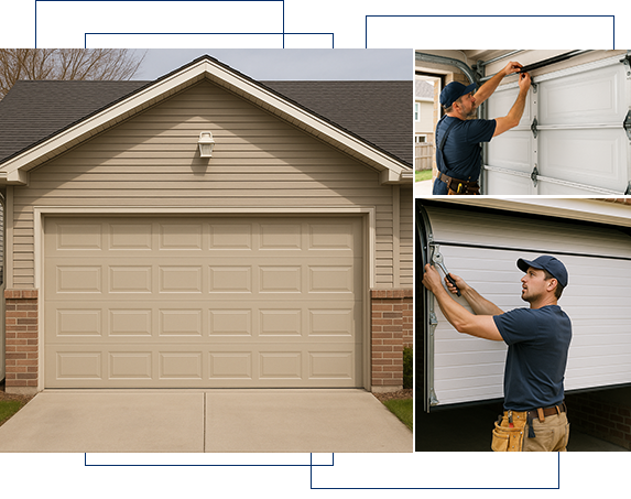 Energy-Efficient Garage Door Installation in Hawthorne CA | Just Garage Door Repair Technician installing an insulated, energy-efficient garage door in Hawthorne